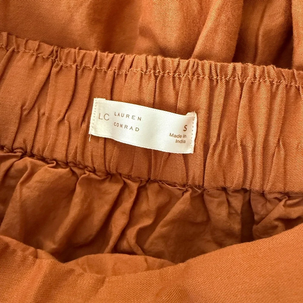 LC Lauren Conrad Burnt Orange Embroidered Skirt Women’s Size Small Maxi - Picture 3 of 7